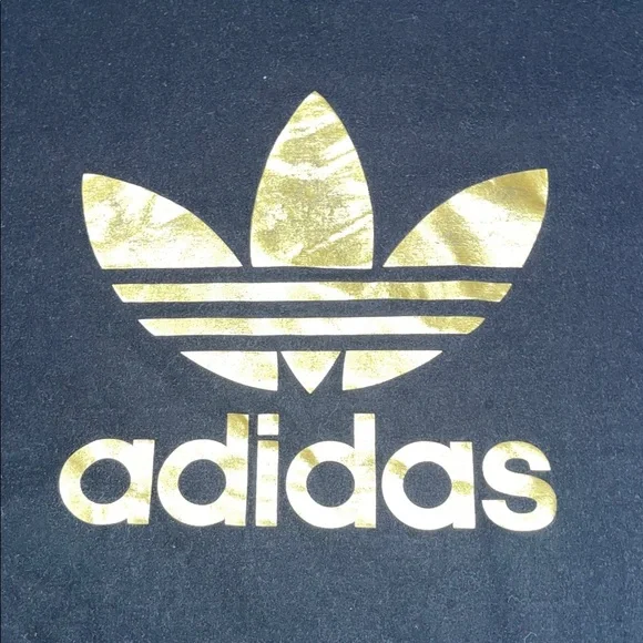 Adidas Originals gold metallic tre-foil tee shirt - Picture 3 of 5